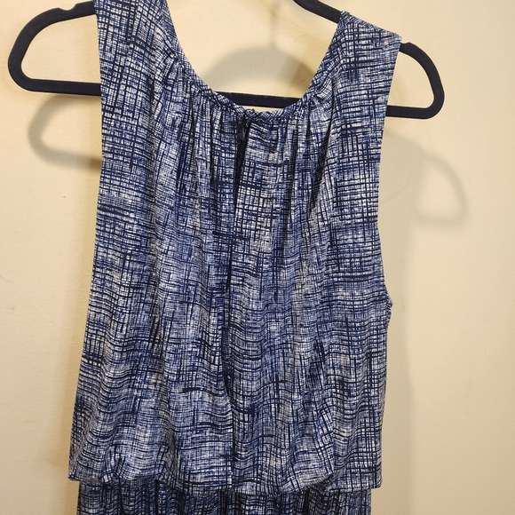 Roz & Ali Chic Blue Patterned Plus Size  Sleeveless Jumpsuit Size 3x - Picture 8 of 13